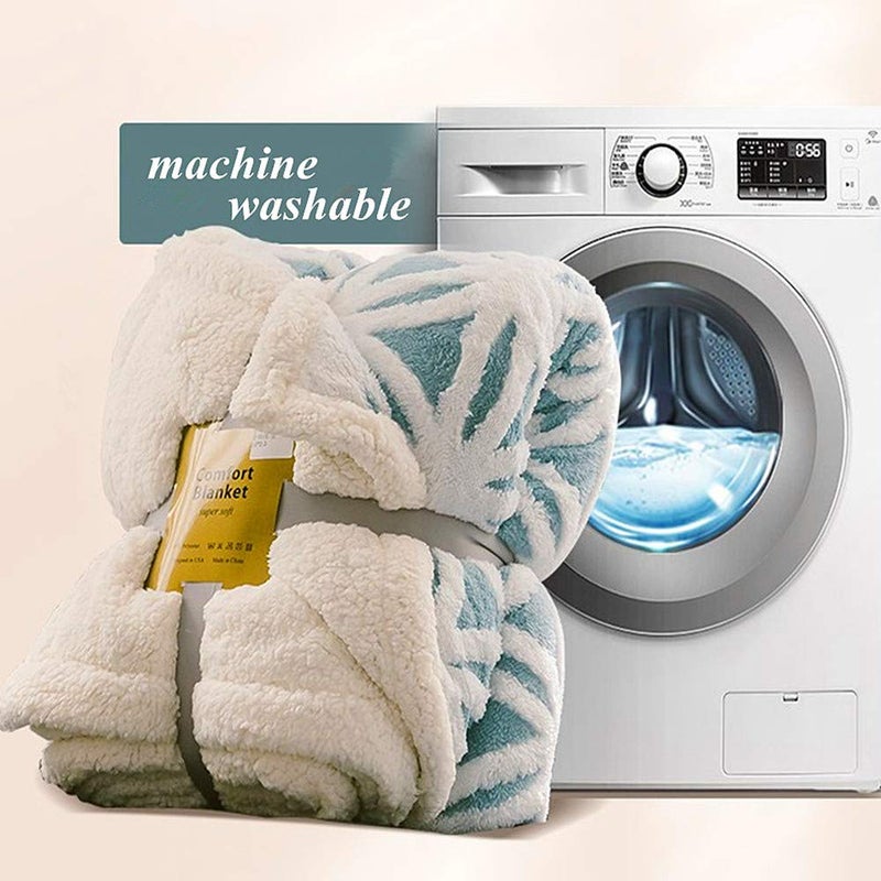 UKELER Grey Flannel Sherpa Throw 60''Ã—50'' Soft Plush Flannel Blanket Throws for Bed/Couch/Sofa/Office/Camping - Image 5